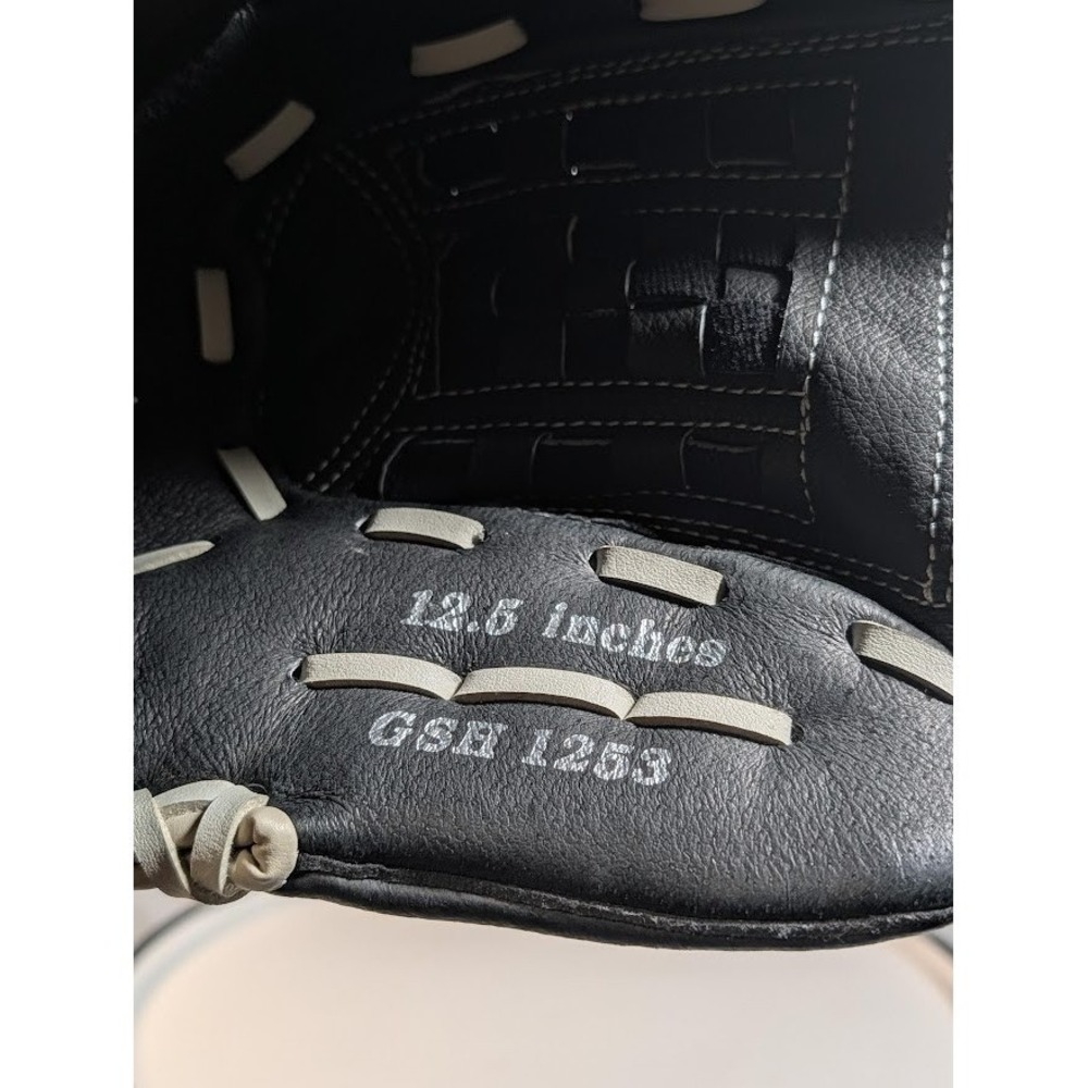 Mizuno Baseball Glove Left Hand Thrower 12 Inch Black Good Leather Mitt - Picture 9 of 11